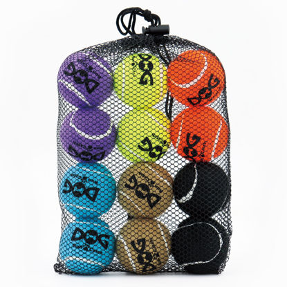 Picture of insum Squeaky Tennis Balls for Dogs Colorful Easy Catching Pet Dog Balls 12 Pack (2.0inch-6colors)
