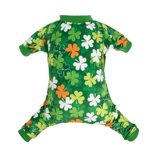 Picture of CuteBone Clover St.Patrick's Day Small Dog Pajamas Soft Puppy Pjs Fleece Stretchy Onesie Cat Clothes for Daily Wear P275XS