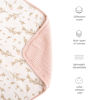 Picture of Konssy Muslin Baby Blankets for Girls Boys, 100% Cotton Crib Blanket for Infant Toddler, Super Soft and Lightweight Nursery Swaddling Wrap 40"x36" (Floral)