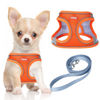 Picture of YIMEIS Dog Harness and Leash Set, No Pull Soft Mesh Pet Harness, Reflective Adjustable Puppy Vest for Small Medium Large Dogs, Cats (Orangeblue, Small (Pack of 1)