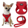 Picture of YIMEIS Dog Harness and Leash Set, No Pull Soft Mesh Pet Harness, Reflective Adjustable Puppy Vest for Small Medium Large Dogs, Cats (Red 02, Medium (Pack of 1)