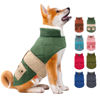 Picture of KYEESE Dog Coats Warm Windproof Waterproof Dog Jacket Padded Sherpa with Leash Hole for Medium Dogs Winter Turtleneck Cold Weather Coats, Green, XXL