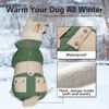 Picture of KYEESE Dog Coats Warm Windproof Waterproof Dog Jacket Padded Sherpa with Leash Hole for Medium Dogs Winter Turtleneck Cold Weather Coats, Green, XXL