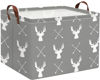 Picture of HIYAGON Baby Basket Cute Toy Basket for Boys and Girls Kids Storage Bin Organizer Box Gift Basket Empty Rectangular Deer Room Decor for Home(Grey deers)