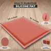 Picture of 32x24x1” XL Dog Food Mat - All Purpose Under Sink Liner, Washer and Dryer Covers for The Top, Silicone Griddle Mat for Blackstone - Raised Edges Dog Mat for Food and Water Prevent Spill, Waterproof