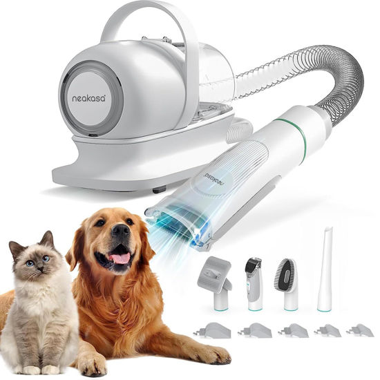 Picture of neabot Neakasa P1 Pro Pet Grooming Kit & Vacuum Suction 99% Pet Hair, Professional Clippers with 5 Proven Grooming Tools for Dogs Cats and Other Animals