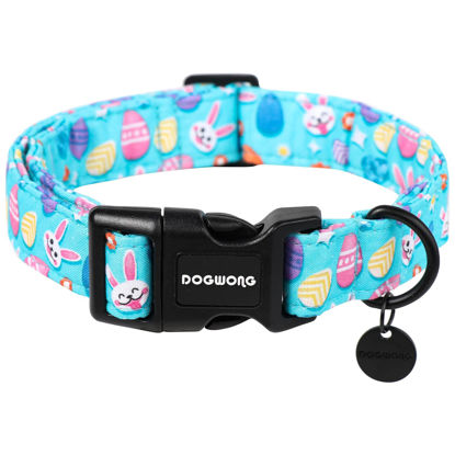 Picture of DOGWONG Easter Dog Collar, Colorful Egg Dog Collar Soft Durable Adjustable Costume Cute Easter Puppy Collar for Small Medium Large Dog