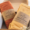 Picture of Pack and Play Sheets Fitted - Compatible with 4moms Breeze Plus Playard and Other Large Playpen Mattress - Snuggly Soft 100% Jersey Cotton - Mustard Yellow + Burnt Orange - 2 Pack