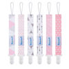 Picture of Smlpuame Pacifier Clip Girl,6 Pack Stylish Binky Clips Strap for Baby Girls,Paci Holder with Clip Lightweight Universal Fits Most Pacifiers Teether Toy Teething Ring Soothie,Baby Gifts(Pink & Grey)