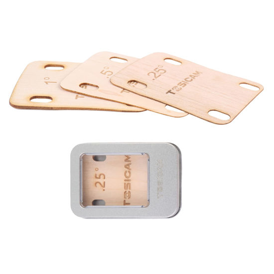 Picture of 3pcs Guitar Neck Shims Shim Made of Canada Solid Maple Wooden, For Bolt-on Neck Bolts, Shaped 0.25 0.5 1 Degree (0.25 0.5 1 Degree)
