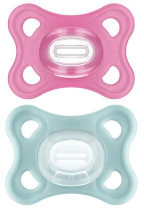 Picture of MAM Comfort Pacifiers, Newborn Pacifiers (2 Pack) 3-6 Months, Best Pacifier for Breastfed Babies, Girl Silicone