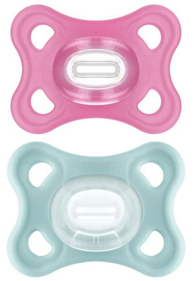 Picture of MAM Comfort Pacifiers, Newborn Pacifiers (2 Pack) 3-6 Months, Best Pacifier for Breastfed Babies, Girl Silicone