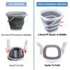 Picture of 2 Pack Collapsible Buckets 10L 2.6 Gallon Cleaning Bucket Mop Bucket Folding Foldable Portable Small Plastic Water Supplies for Outdoor Garden Camping Fishing Car Wash Space Saving Square Grey Blue