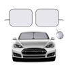Picture of Ziciner 2 PCS Car Windshield Sun Shade, Auto Sun Heat and UV Rays Blocker, 24"×29" Foldable Automotive Front Window Sunshade Protector, Universal Vehicle Interior Accessories (Silver-S)