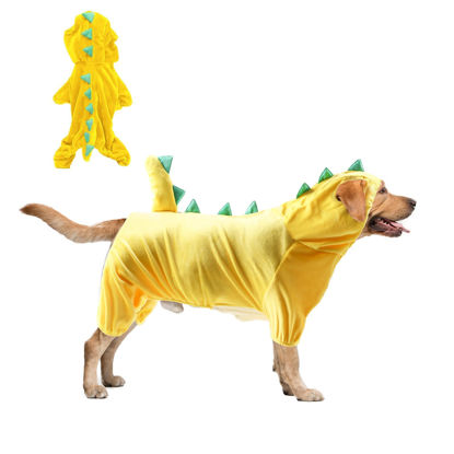 Picture of Hotumn Dinosaur Dog Halloween Costume Pet Dino Hoodie for Small Dogs (Small, Yellow)
