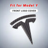 Picture of Nanaholy Model Y Accessories for Tesla 2024 2023 2022 2021 2020 Emblem Sticker 2PCS/Set Logo Decal (Black- Carbon Fiber Pattern)