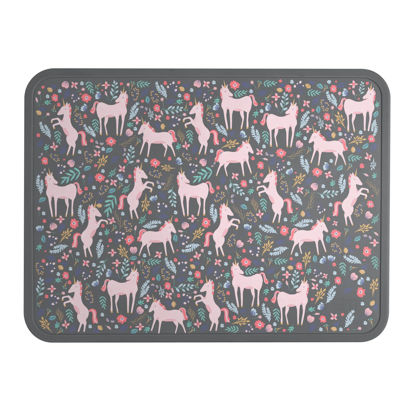 Picture of Simple Modern Silicone Placemat for Baby, Toddlers, Kids | Non-Slip Baby Eating Table Food Mat for Restaurants and Dining Table | Piper Collection | Unicorn Fields