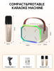 Picture of Karaoke Machine for Kids and Adults, Mini Portable Bluetooth Speaker with 2 Wireless Microphones, Led Lights for TV, Kids Gifts for Girls Boys Family Party Birthday (Beige)