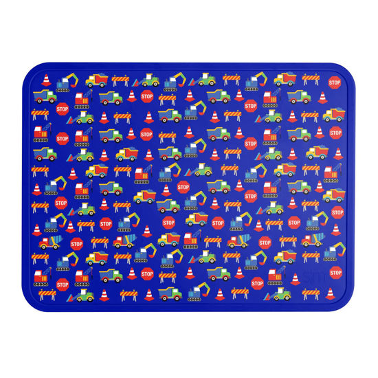 Picture of Simple Modern Silicone Placemat for Baby, Toddlers, Kids | Non-Slip Baby Eating Table Food Mat for Restaurants and Dining Table | Piper Collection | Under Construction