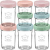 Picture of KeaBabies 4pk 8oz & 4pk 4oz Glass Baby Food Containers - Leak-Proof, Microwavable Small Baby Glass Jars with Lids,Baby Food Storage Containers,Baby Snack Containers,BPA-Free Baby Food Jars(Musk Dusk)