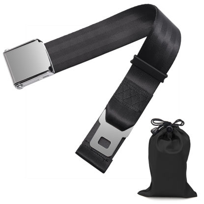 Picture of Coolrunner Airplane Seat Belt Extender, Adjustable 7-32" Airplane Seatbelt Extender - FITS ALL Airlines - Free Carrying Case Black