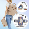 Picture of Dikaslon Diaper Bag Backpack with Portable Changing Pad, Pacifier Case and Stroller Straps, Large Unisex Baby Bags for Boys Girls, Multipurpose Travel Back Pack for Moms Dads, Milk Tea Khaki