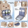 Picture of Dikaslon Diaper Bag Backpack with Portable Changing Pad, Pacifier Case and Stroller Straps, Large Unisex Baby Bags for Boys Girls, Multipurpose Travel Back Pack for Moms Dads, Milk Tea Khaki