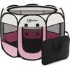 Picture of Pink Dog Playpen, Puppy Pet Cat Playpen Indoor for Small Dogs Cats, Dog Tent Crates Cage Indoor/Outdoor, Portable Pop Up Dog Kennel Playpen with Carrying Case for Dogs/Cats/Rabbits, Zipper Top