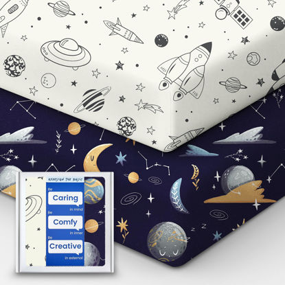 Picture of Crib Sheet for Boy Girl, Premium Soft Jersey Knit Fitted Crib Sheet, Safe and Snug, Durable, Stylish Crib Sheet, 28''x52''x9'' Extra Deep Pocket