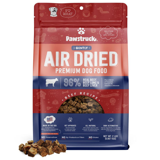 Picture of Pawstruck All Natural Air Dried Dog Food w/Real Beef - Grain Free, Made in USA, Non-GMO & Vet Recommended - High Protein Limited Ingredient Wholesome Full-Feed - for All Breeds & Ages - 2lb Bag
