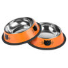 Picture of Serentive 2Pcs Cat Bowls Non-Slip Stainless Steel Small Cat Food Bowls Unbreakable Thicken Cat Feeder 7 Oz Cat Dishes Suitable for Indoor Small Pets Removable Rubber Base Easily Clean Lovely Color