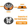 Picture of Serentive 2Pcs Cat Bowls Non-Slip Stainless Steel Small Cat Food Bowls Unbreakable Thicken Cat Feeder 7 Oz Cat Dishes Suitable for Indoor Small Pets Removable Rubber Base Easily Clean Lovely Color