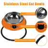 Picture of Serentive 2Pcs Cat Bowls Non-Slip Stainless Steel Small Cat Food Bowls Unbreakable Thicken Cat Feeder 7 Oz Cat Dishes Suitable for Indoor Small Pets Removable Rubber Base Easily Clean Lovely Color