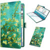 Picture of RSAquar Car Registration and Insurance Holder, Vehicle Glove Box Organizer Cool Car Accessories, Car Document Holder for Cards and Driver License, Almond Blossom