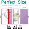 Picture of RSAquar Car Registration and Insurance Holder, Vehicle Car Glove Box Organizer, Cool Car Accessories for ID, Driver License Cards & Essential Document, Men&Women, Purple Glitter