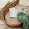 Picture of Gllquen Baby Muslin Bassinet Sheets 3 Pack, Breathable Elastic Cozy Fitted Cotton Bassinet Mattress Sheet for Baby Boy Girls, Fit for Hourglass Oval Rectangular Cradle Pad Sheets 33"X17" (Green)