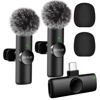 Picture of Nefuo 2 Pack Type C Mini Wireless Lavalier Microphone for iPhone 15 & Android Devices, Crystal Clear Sound Quality with Noise Reduction Lapel Microphone Plug-Play for Podcast Vlog YouTube TikTok