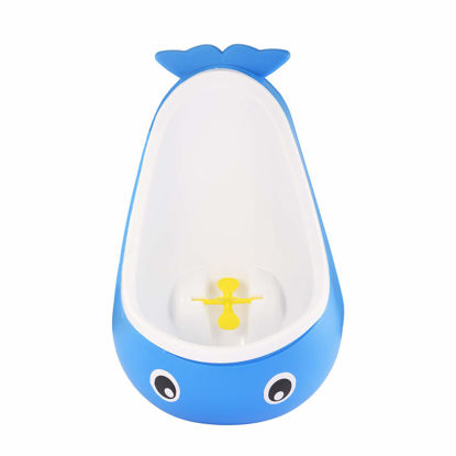 Picture of Foryee Potty Training Urinal for Boys Cute Whale with Funny Aiming Target - Blue