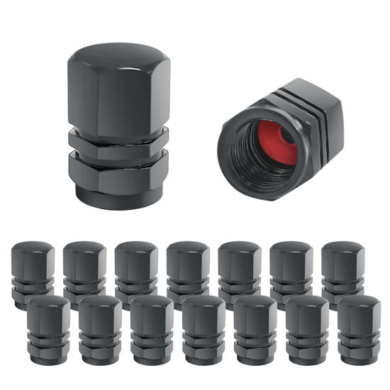 Picture of Fekey&JF 16 PCS Car Tire Valve Stem Caps, Waterproof Airtight Car Wheel Tire Valve Stem Covers Universal for Cars, Bicycles, Trucks, Motorcycles, Car Accessories for Men Women (Gray)