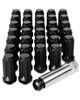 Picture of Orion Motor Tech M14x1.5 Lug Nuts Black with Spline Tuner, XL 2 inches Length with Cone Seat, Compatible with Ford F250 F350 Super Duty, Chevy Silverado 1500 2500HD and GMC Sierra, Set of 32