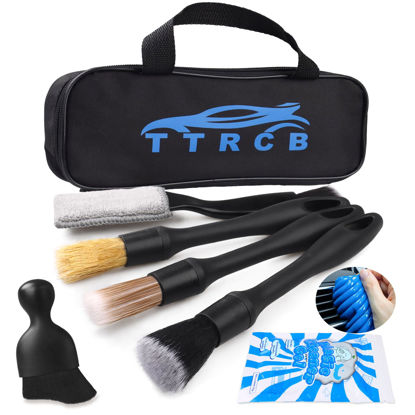 Picture of 7PCS Car Detailing Brush Set, Ultra Soft Boars Hair Car Interior Detailing Brushes, Car Interior Detailing Kit, Car Cleaning Gel Supplies Kit, Car Dust Brush, Car Accessories for Truck, Ruv, Interior
