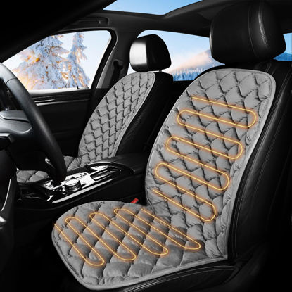 Picture of 1Pcs Driver Or Passenger Winter Luxury Car Seat Cushion Thickened Cushion Gray Suitable For All Kinds Of Cold Weather, Non-Slip Bottom, Fite For All Car, Pickup Truck, Rv, Box Truck Suv Accessories