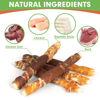 Picture of MON2SUN Dog Treats, Triple Flavor 5 Inch Chicken Liver Duck and Chicken Wrapped Rawhide Snacks for Small and Medium Dogs, 31.75 Oz (45 Count-Pack of 1)