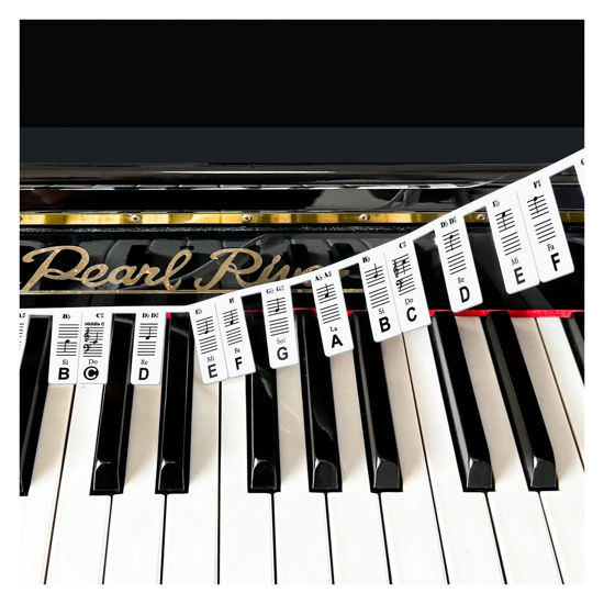 Picture of Removable Piano Keyboard Note Labels, Silicone Piano Notes Stickers Guide for Beginner, Reusable 88 Key Full Size Piano Key Music Notes Letter Label