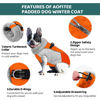 Picture of AOFITEE Dog Coat, Warm Dog Jacket Dog Winter Coats, Reflective Turtleneck Dog Fleece Vest with Harness Built in, Waterproof Windproof Dog Snow Jacket Snowsuit for Small Medium Large Dogs, Orange M