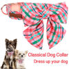 Picture of Unique style paws Dog Collar with Tie Pink & Green Plaid Dog Collar Best Gifts for Small Medium Large Dogs -L