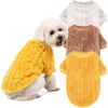 Picture of JAMPAYANG Dog Sweater, 3 Pack Dog Sweaters for Small Dogs or Cats, Girl or Boy, Warm Dog Clothes Shirt Coat for Winter Christmas (Beige, Coffee, Yellow, Medium)