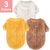 Picture of JAMPAYANG Dog Sweater, 3 Pack Dog Sweaters for Small Dogs or Cats, Girl or Boy, Warm Dog Clothes Shirt Coat for Winter Christmas (Beige, Coffee, Yellow, Medium)