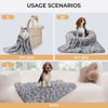 Picture of Luciphia 1 Pack 3 Blankets Fluffy Premium Fleece Pet Blanket Flannel Paw Printed Throw for Dog Cat Grey Paw Medium(30"x20",Pack of 3)