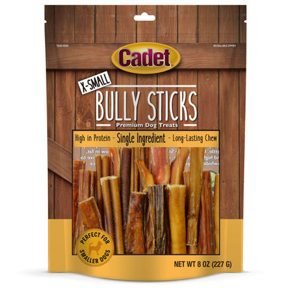 Picture of Cadet Bully Sticks for Extra-Small Dogs, All-Natural Beef Pizzle, Rawhide-Free Long-Lasting Dog Chews for Aggressive Chewers, 8 oz